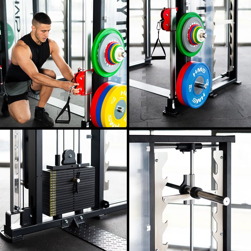Tryton vrata za trening sa smith machine 3d - dvostruki kolut i stack utegima komercijalni hms slika 5