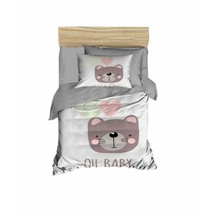 PH1106 Grey
White
Brown Baby Quilt Cover Set