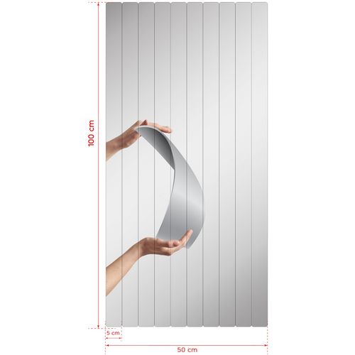 Rectangular Stripe - 5 x 100 cm ( 10 Pieces ) - Silver Silver Mirror slika 7