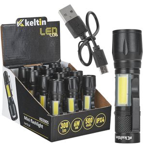 Mini taktička svjetiljka LED COB 10W 500mAh 500lm IPX5