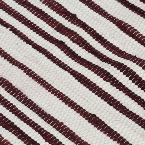 Ručno tkani tepih Chindi od pamuka 200 x 290 cm bordo-bijeli slika 19