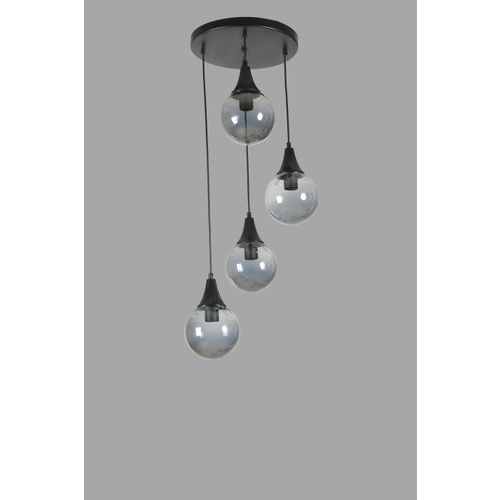 Afra 4 Lü Tepsili Siyah Füme Camlı Sarkıt Black
Fume Chandelier slika 4