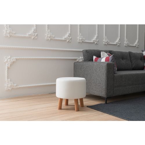 Atelier Del Sofa Tabure, Krem, Silindir - Cream slika 2