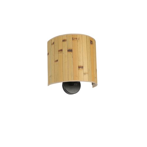 Bambu 02 Abajurlu Oval Aplik Wooden Wall Lamp slika 3