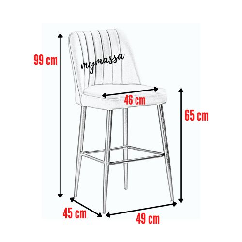 Vento - Set od 4 Bar Stolice u Boji Ljubičaste Šljive slika 2