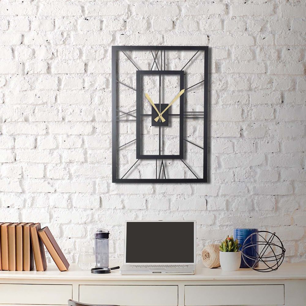 Decorative metal wall clock November XL, colour: black slika 3