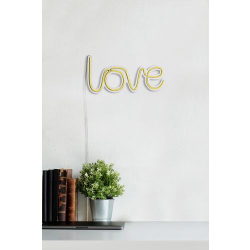 Wallity Ukrasna plastična LED rasvjeta, Love - Yellow slika 13