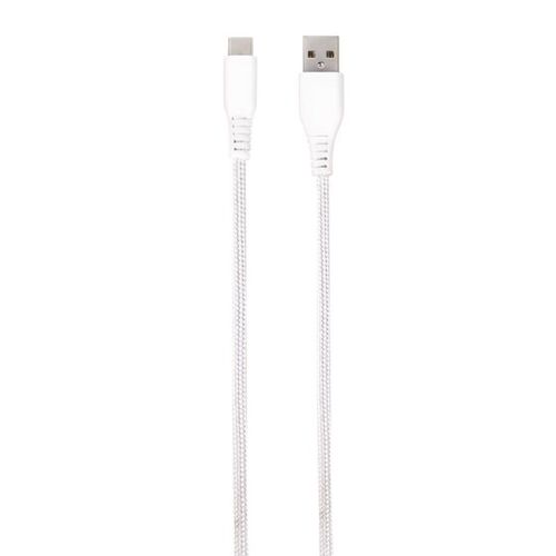 Kabel VIVANCO 61694, Type-C, Long Life, pleteni, 2.5m, bijeli slika 1