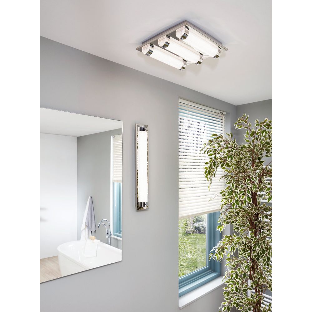 Eglo Tolorico zidna/stropna lampa, LED, 3x7W, 3000lm, IP44, krom/kristal slika 2