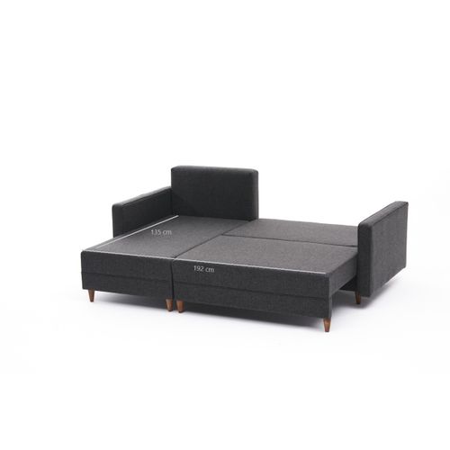 Atelier Del Sofa Aydam Left - Antracit Antracit Ugao Sofa-Krevet slika 8