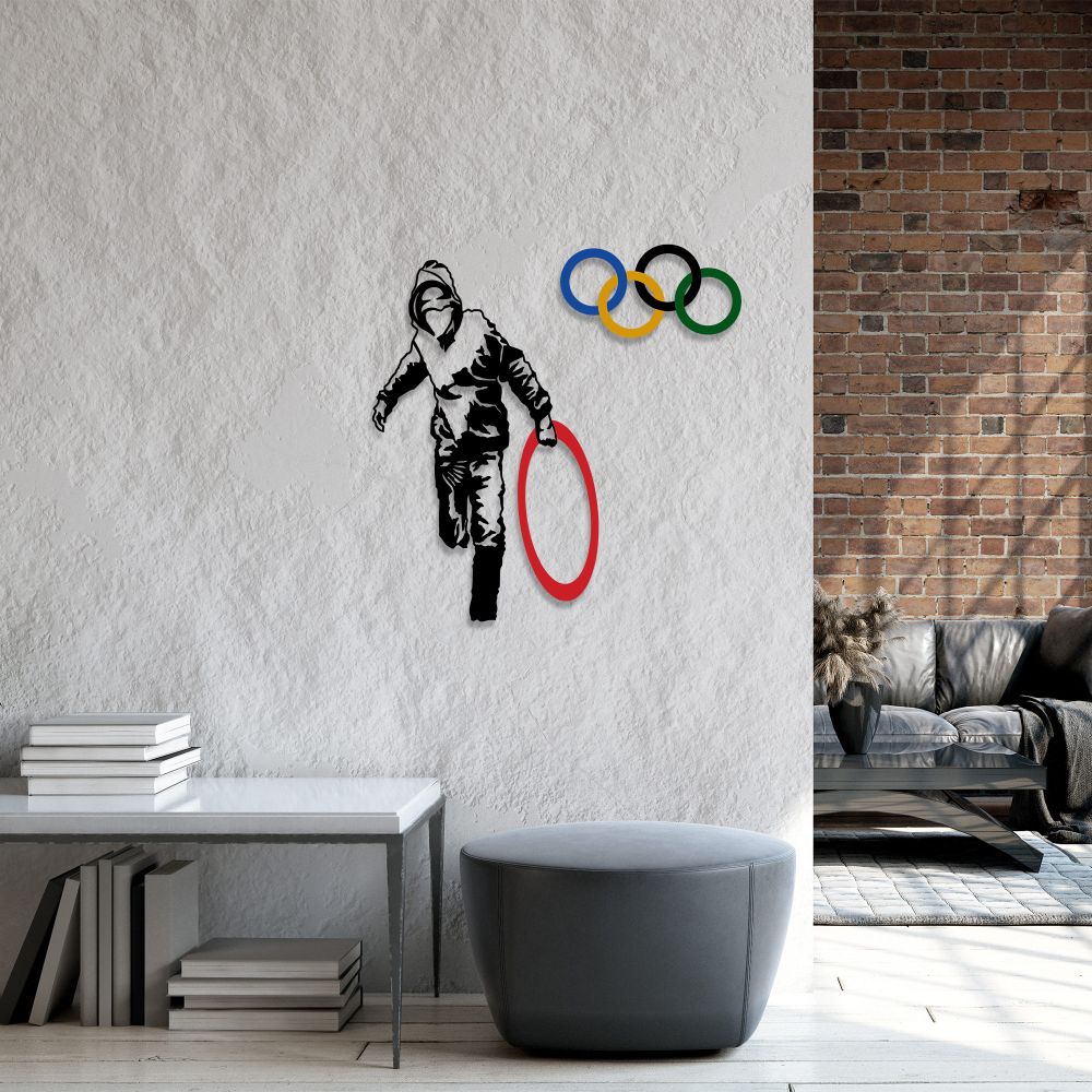 Banksy - Dekorativni Metalni Zidni Ukras u 7 Boja slika 2