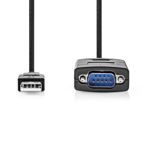 Kabel NEDIS, USB (A) RS232 0,9m, crni slika 1