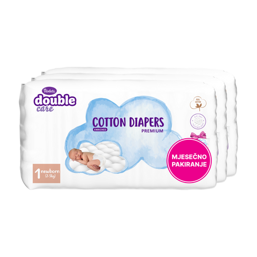 Violeta pelene COTTON sa maramicama Water veličina 1 newborn XXL 3pack, mjesečno pakiranje slika 2