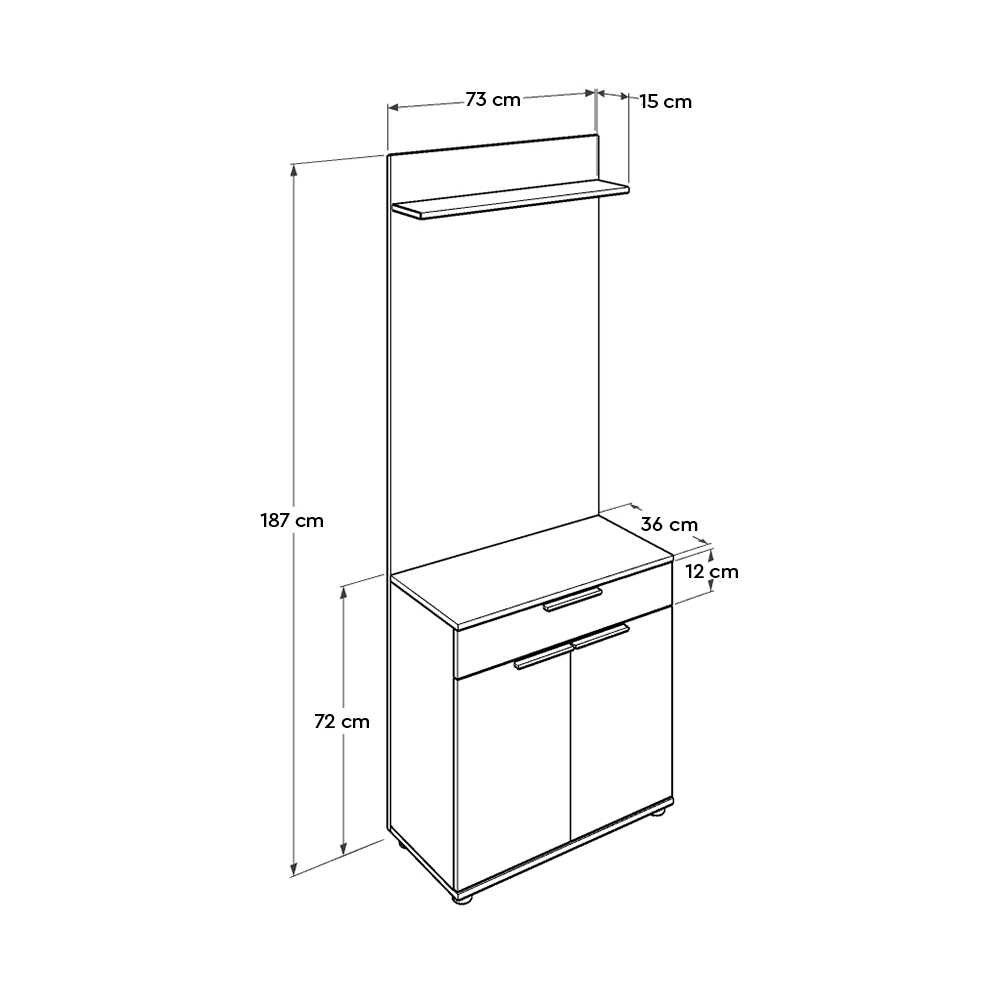 Hall stand Prt-521-Bb-1, bijela boja slika 8