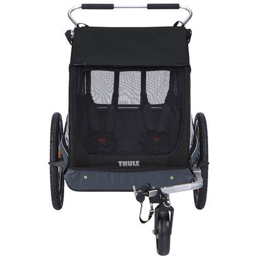 Thule Coaster XT crna dječja kolica i prikolica za bicikl za dvoje djece slika 5