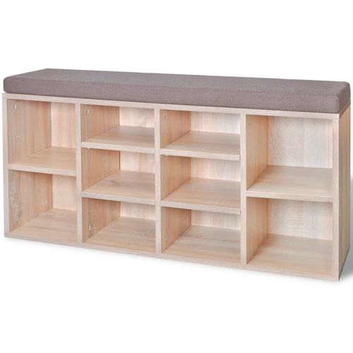 242555 Shoe Storage Bench 10 Compartments Oak Colour slika 27