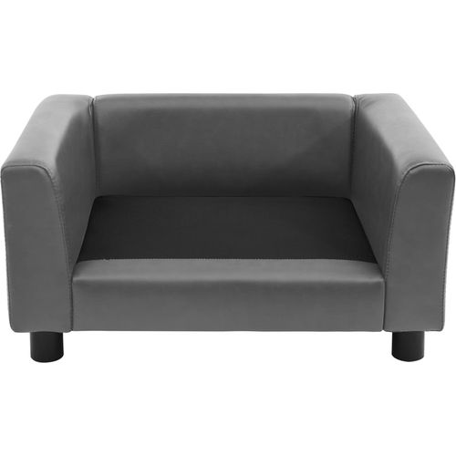 Sofa za pse siva 60 x 43 x 30 cm od pliša i umjetne kože slika 18