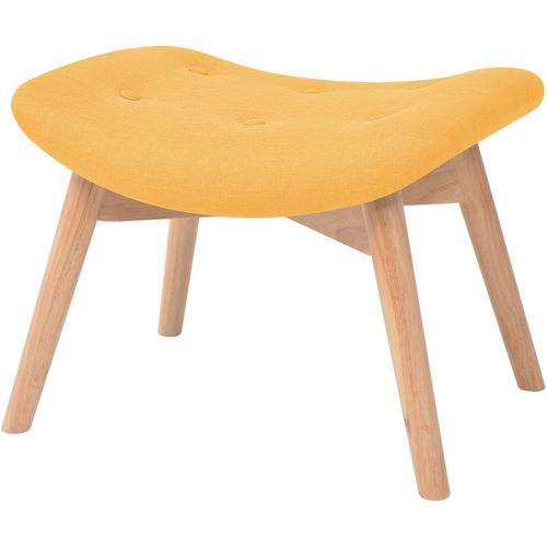 Fotelja s osloncem za noge od tkanine žuta slika 16