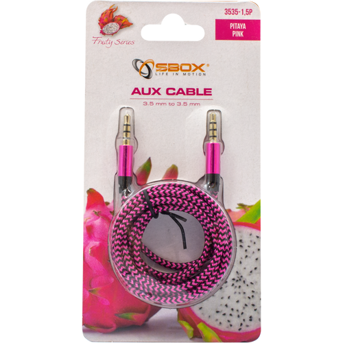 KABEL SBOX 3,5-3,5mm M/M 1,5M Fruity Blister Roza slika 6