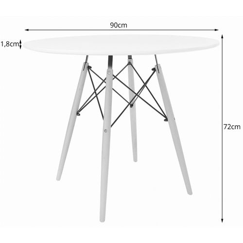 Moderan okrugli bijeli stol 90 cm  slika 5