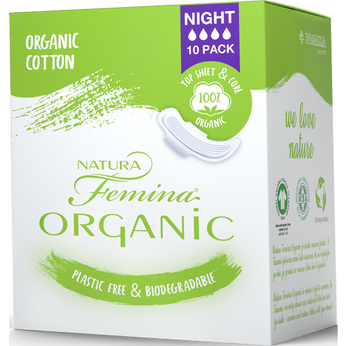 Natura Femina Organic Bio ulošci night/wings, 10 kom slika 1