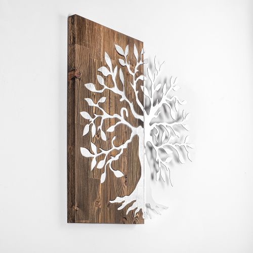 Wallity Drvena zidna dekoracija, Tree - Silver slika 5