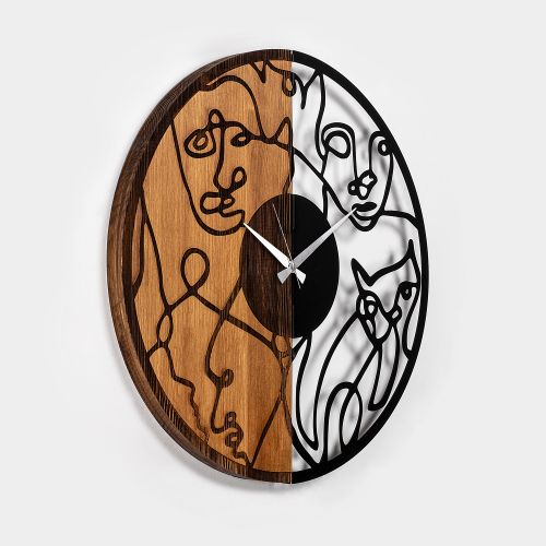 Wallity Ukrasni drveni zidni sat, Wooden Clock - 81 slika 6