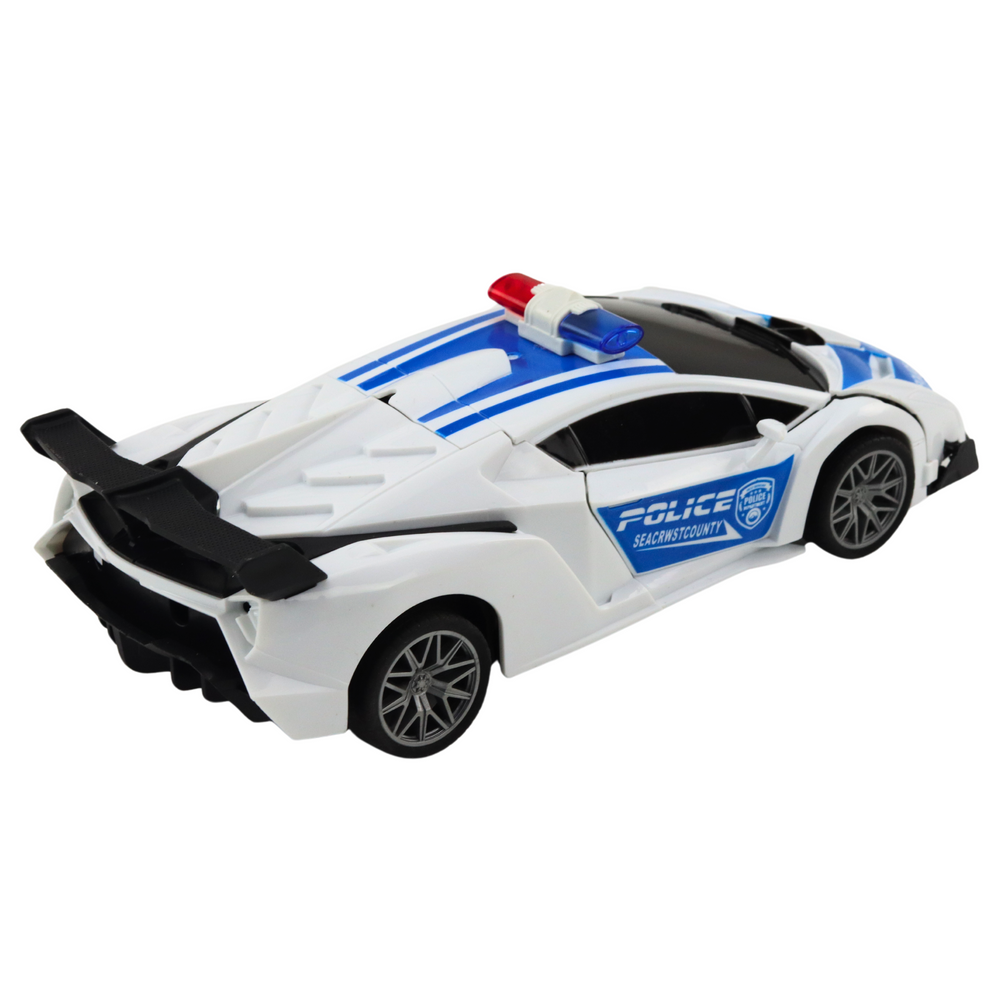 R/C policijski automobil 2u1 robotski automobil sa zvukovima i svjetlima slika 3
