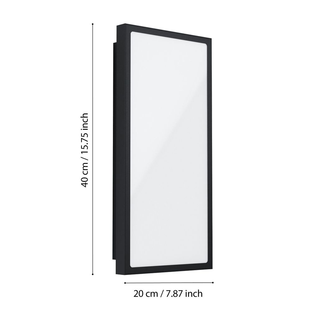Eglo zidna rasvjeta casazza led 16w 3000k 2350lm crno/bijelo v:400mm slika 6