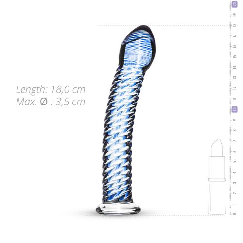 Stakkleni dildo Blue Lined slika 6