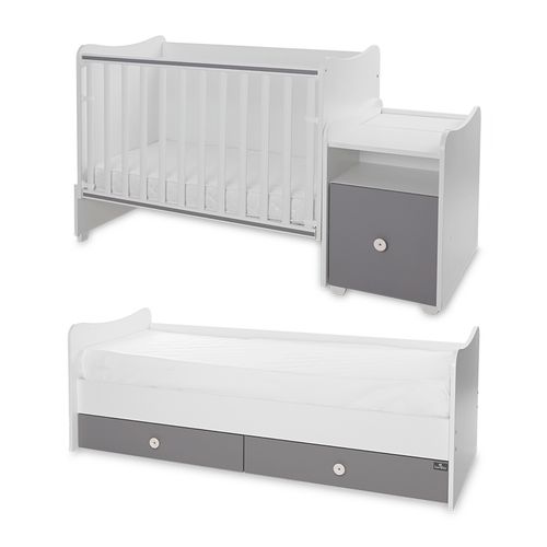 LORELLI TREND PLUS Modularni krevetić 4in1 s Mehanizmom Ljuljanja White/Stone Grey slika 7