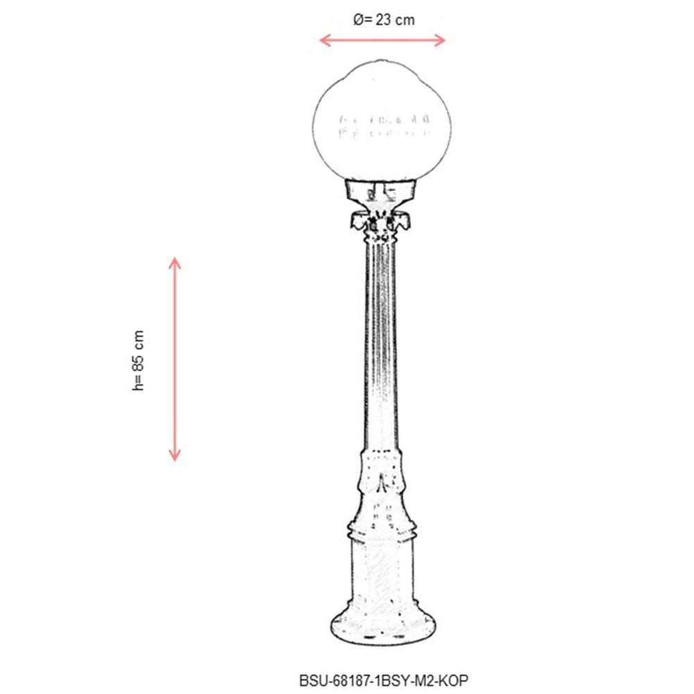 BSU-68187-1BSY-M2-KOP Crno-Bijela Vanjska Podna Lampa slika 3