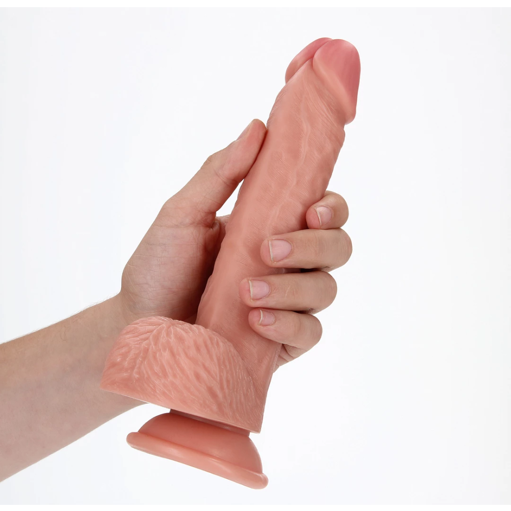 RealRock by Shots Ravni realistični dildo s kuglicama i vakuumom - 8 / 20,5 cm slika 7