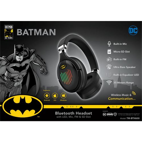 DC Bežične slušalice, Batman, Bluetooth, microSD, FM radio - BATMAN Bluetooth Headset  slika 6
