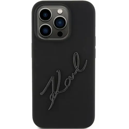 Originalna KARL LAGERFELD Hardcase maskica za iPhone 15 Pro Max (Silikonski Karl Script Logo / crna) slika 2