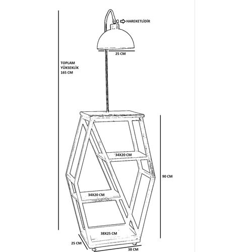 Asos Ceviz Lambader Retro 3 Başlıklı Black Floor Lamp slika 5