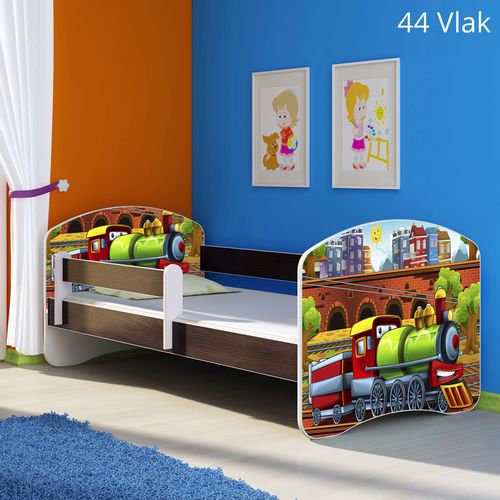 Dječji krevet ACMA s motivom, bočna wenge 140x70 cm - 44 Vlak slika 1