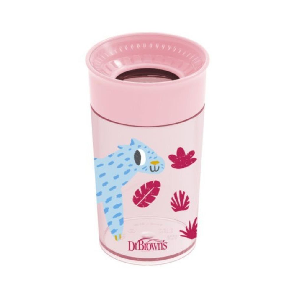 Dr Brown's Čaša za bebe 360° No Spill 300ml Tc01093, Roza slika 2