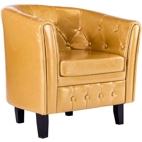 Fotelja od umjetne kože zlatna slika 12