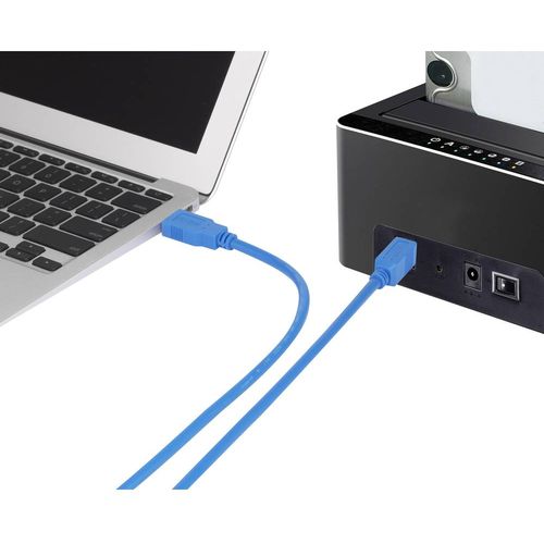 Renkforce USB kabel USB 3.2 gen. 1 (USB 3.0) USB-A utikač, USB-B utikač 1.80 m plava boja pozlaćeni kontakti RF-4260504 slika 2