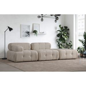 Doblo 3 Sjedala (L1-O1-Pouffe) Krem Bouclette 3-Sjedalni Sofe