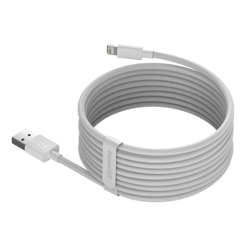 Baseus Simple Wisdom Data Cable Kit USB to Lightning 2.4A (2kom/Set）1.5m bijeli slika 4