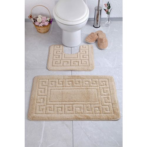 Ethnic - Beige Beige Bathmat Set (2 Pieces) slika 1