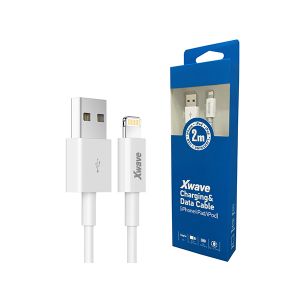 Xwave USB IPHONE 2M 3A,lightning,PVC beli