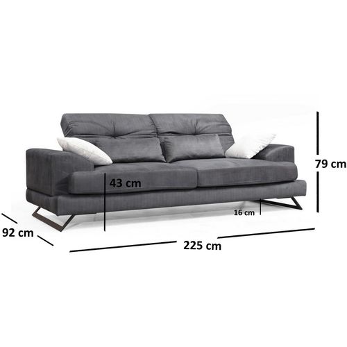 Atelier Del Sofa Trosjed FRIDO antracit, Frido 3 Seater slika 4