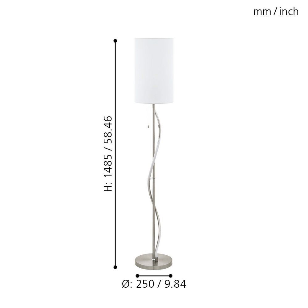 Eglo Espartal stojeća/2, e27, led 11,8w, 1550lm, nikl/mat-bijela  slika 3