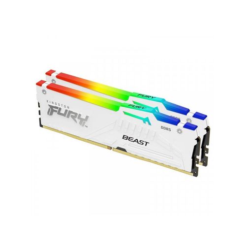 Kingston KF560C36BWEAK2-64 DDR5 64GB (2x32GB) 6000MHz CL36 DIMM [FURY Beast] White RGB EXPO slika 1