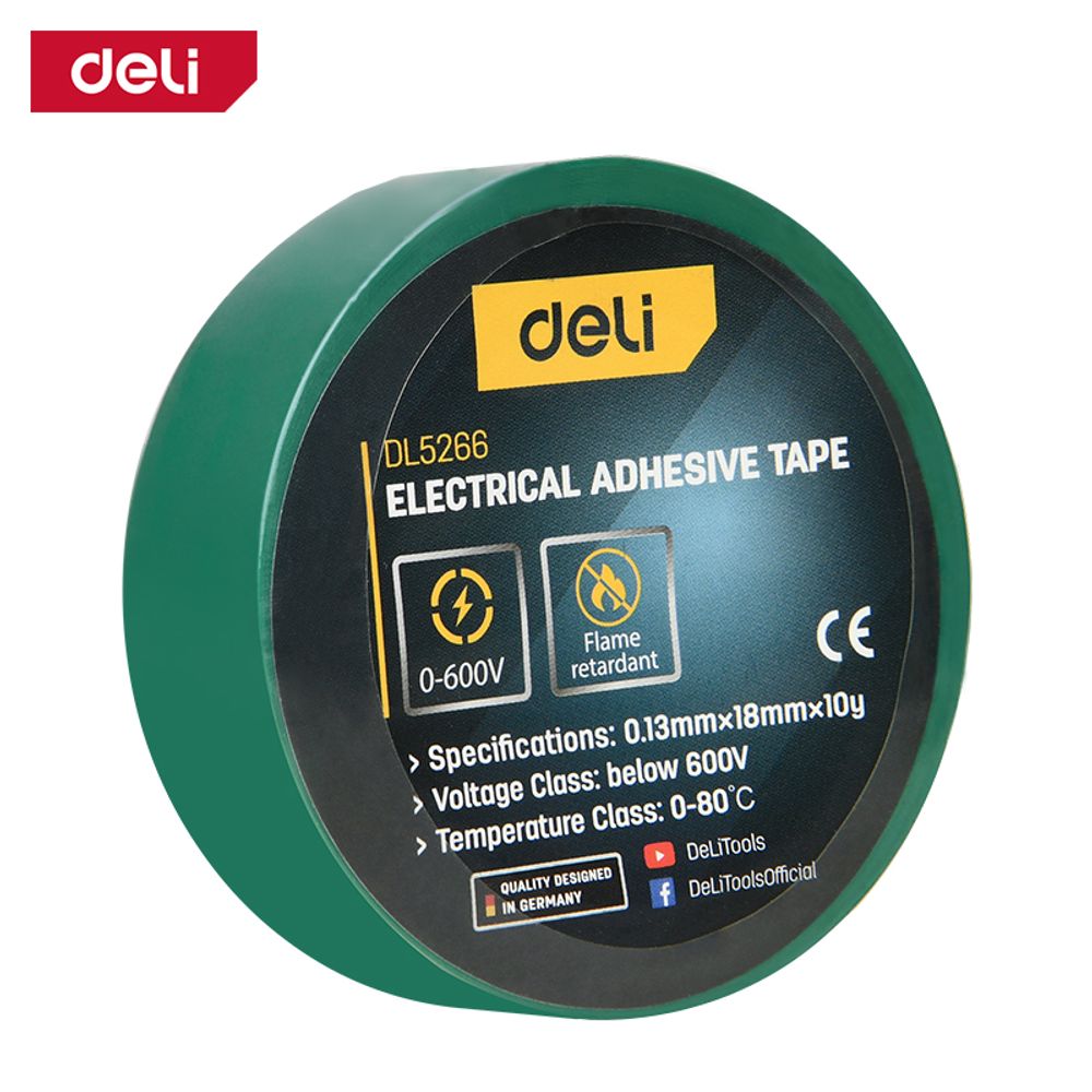 PVC izolir traka zelena DELI 18mmx10m EDL5266 slika 1