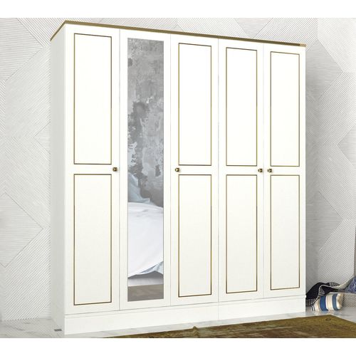 Ravenna 5 Kapılı - White White
Gold Wardrobe slika 1