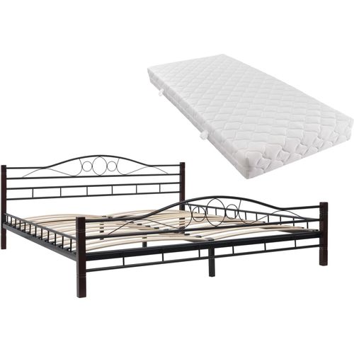 275849 Bed with Mattress Black Metal 180x200 cm(246743+241405) slika 40